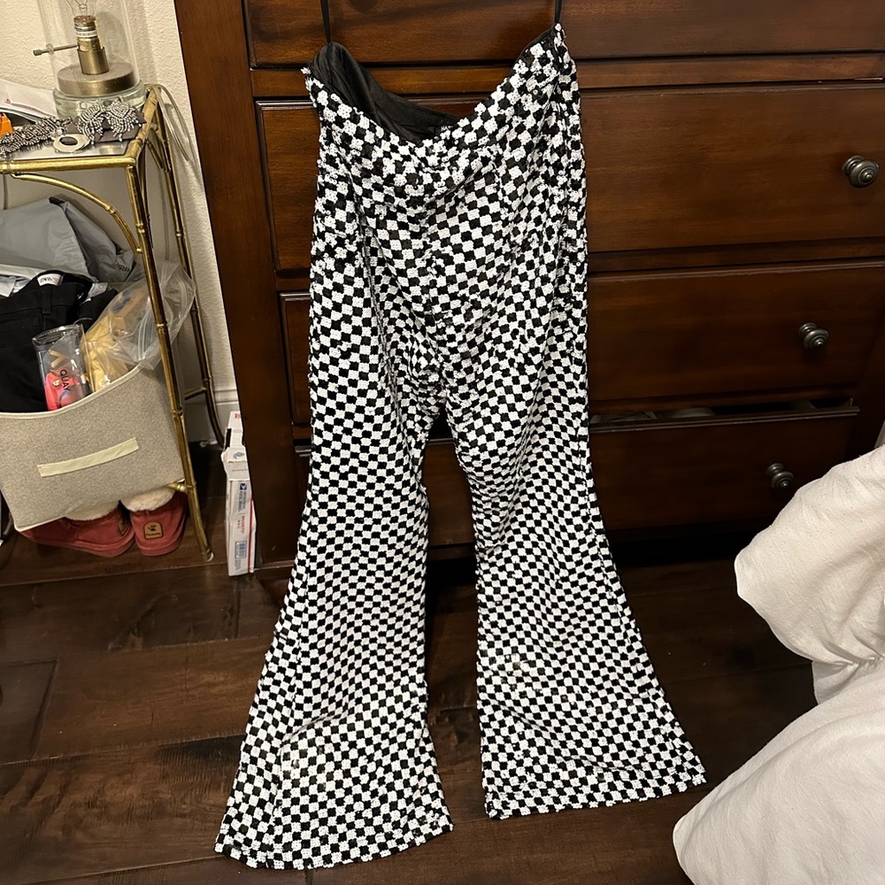 Checkered sequin Nasty Gal pants